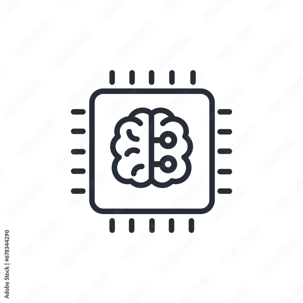 Poster artificial intelligence icon. vector.editable stroke.linear style sign for use web design,logo.symbo