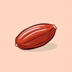 Simple graphic of a ripe Date fruit. Flat clean cartoon 2D illustration style