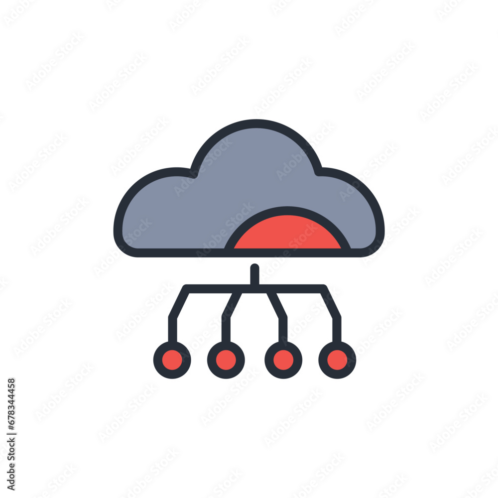 Aufkleber cloud computing icon. vector.editable stroke.linear style sign for use web design,logo.symbol illust