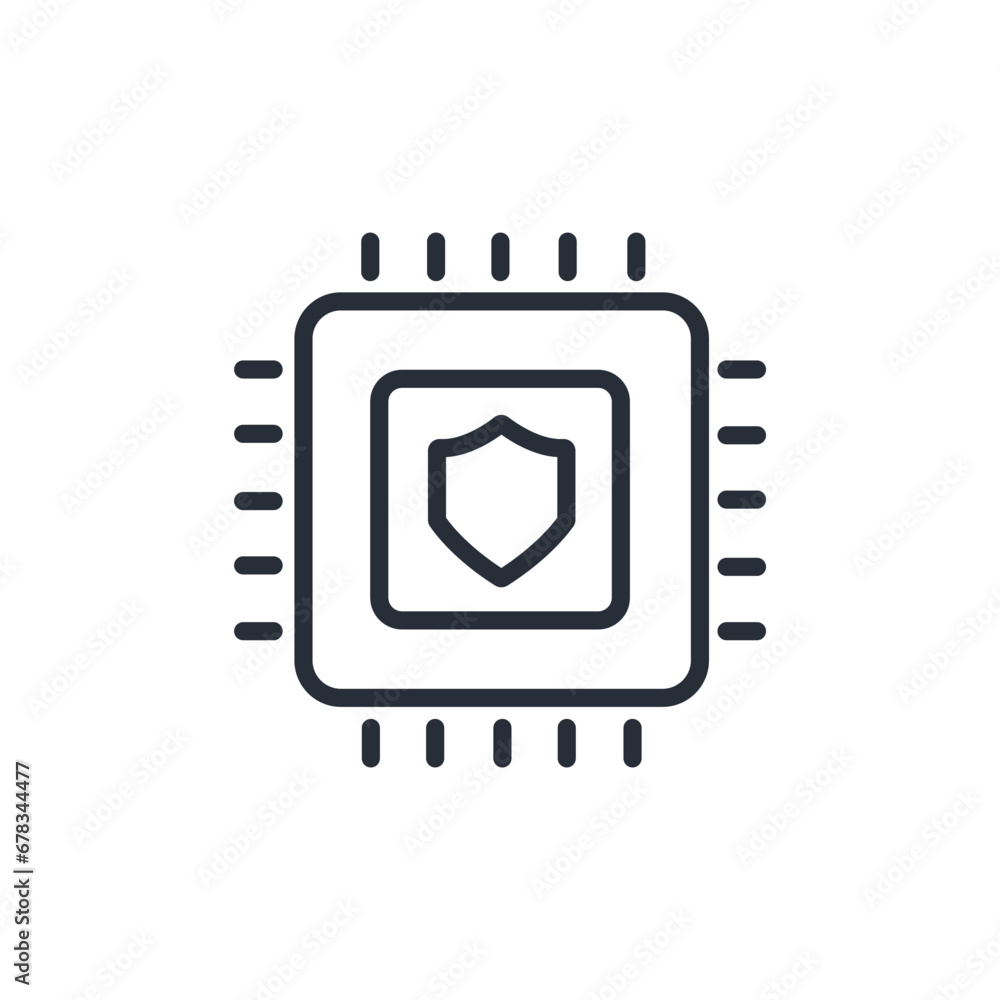 Poster cpu icon. vector.editable stroke.linear style sign for use web design,logo.symbol illustration.