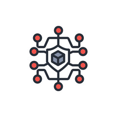 blockchain  icon. vector.Editable stroke.linear style sign for use web design,logo.Symbol illustration.