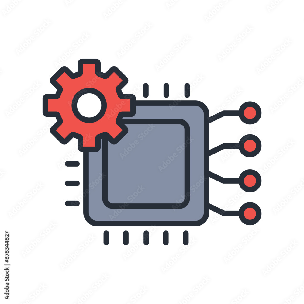 Poster machine learning icon. vector.editable stroke.linear style sign for use web design,logo.symbol illus