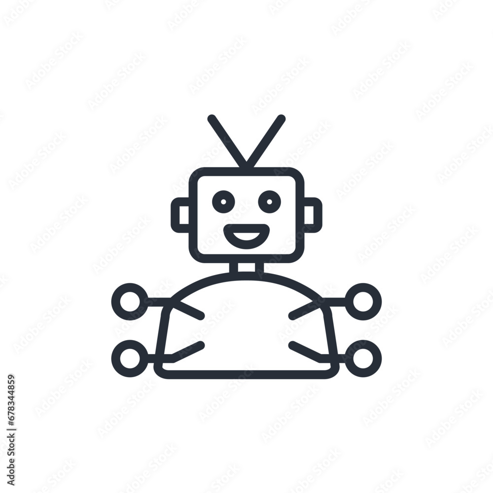Poster robotic icon. vector.editable stroke.linear style sign for use web design,logo.symbol illustration.