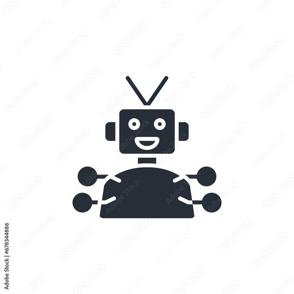 Poster robotic icon. vector.editable stroke.linear style sign for use web design,logo.symbol illustration.