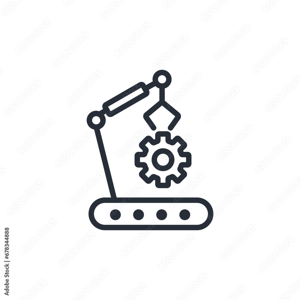 Poster robotic arm icon. vector.editable stroke.linear style sign for use web design,logo.symbol illustrati