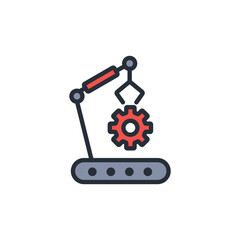 robotic arm icon. vector.Editable stroke.linear style sign for use web design,logo.Symbol illustration.