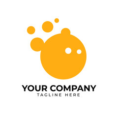 Yellow orange mascot logo illustration for branding and company