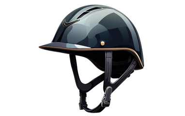 Equestrian Safety Helmet for Bikers on a Clear Surface or PNG Transparent Background.