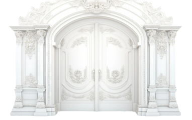 Naklejka premium Ethereal Elegance Door in Stunning White Color on a Clear Surface or PNG Transparent Background.