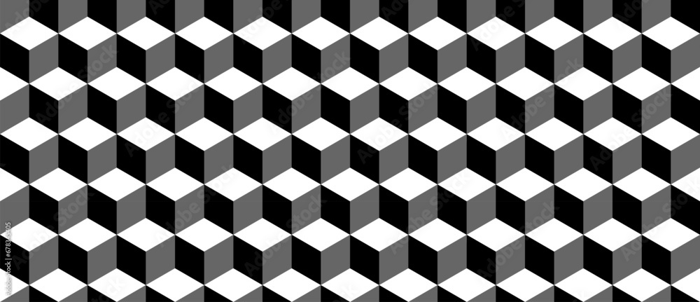 Poster seamless geometric pattern. vector background made of cubes in isometry. repeating geometric shapes 