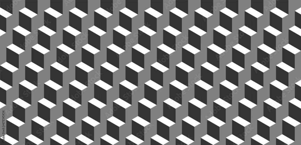 Poster seamless geometric pattern. vector background made of cubes in isometry. repeating geometric shapes 