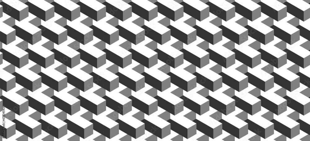 Poster seamless geometric pattern. vector background made of cubes in isometry. repeating geometric shapes 