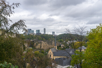 Fototapeta na wymiar View to the abbey called Neimenster in the city Luxembourg