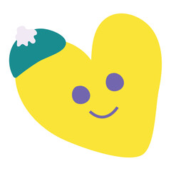 Isolated heart shape with christmas hat sketch icon Vector