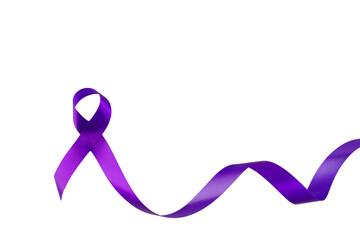 Purple Awareness Ribbon Isolated Background