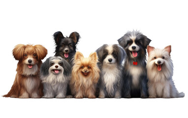 Furry Friends Pet Dogs on a Clear Surface or PNG Transparent Background.