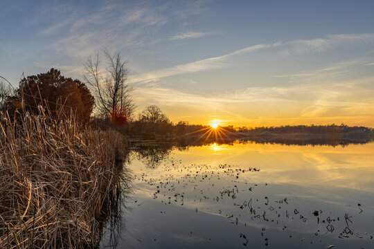 Sunset on Lake - Powered by Adobe