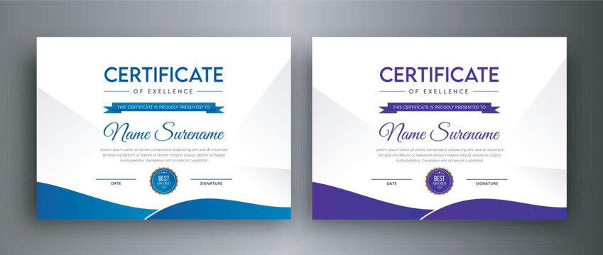IT agency certificate design template banner print template | Clean, simple & modern certificate design