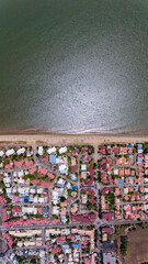 The coastal vibrancy of Kourou from above.