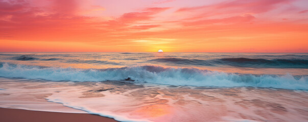 Naklejka na ściany i meble Sunrise over Ocean Waves
