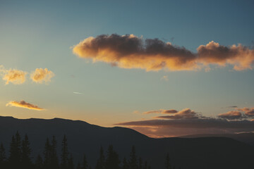 sunset in the mountains