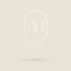 AR letter logo, AR Typography Initial Letter Brand Logo, Minimalist Wedding Monogram Logo, Typographic Line Monogram Logo, AR monogram logo