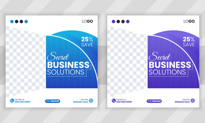 Business promotional social media post banner template | Creative marketing Instagram post design | Square banner design