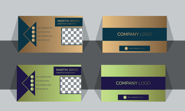 Vector modern and clean professional business card design,