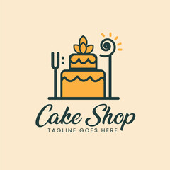Cake Shop logo design, cake brand icon design