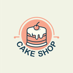 Cake Shop logo design, cake brand icon design