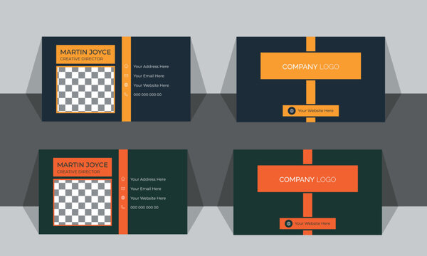 Vector modern and clean professional business card design,