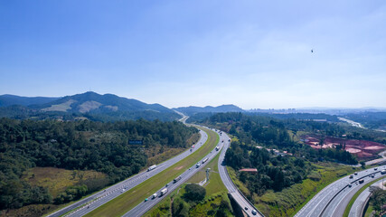 Junction of Rodovia dos Bandeirantes and Rodovia Anhanguera in São Paulo, Brazil.