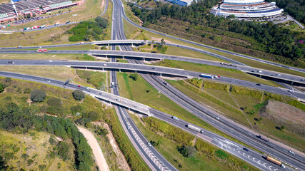 Junction of Rodovia dos Bandeirantes and Rodovia Anhanguera in São Paulo, Brazil.
