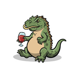 Bearded Dragon Vintage Vector Illustration