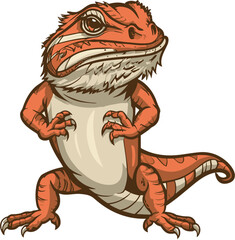 Bearded Dragon Vintage Vector Illustration