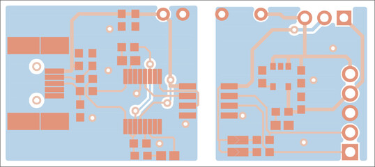Electric background. Vector pcb pattern. 
Printed circuit board of an electronic 
device with
conductors and contact pads placed on it. 
Engineering drawing.