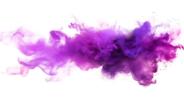 Purple explosion smoke isolated on transparent background -