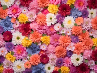 Multi-colored flower wall background.