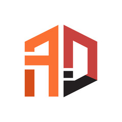 Premium Vector,Letter ad logo vector,Ad letter logo design