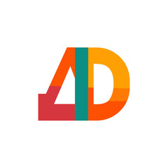 Premium Vector,Letter ad logo vector,Ad letter logo design