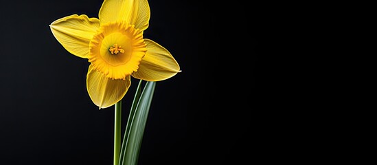 Sunlit yellow daffodil