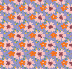 seamless color full flower leaf bunch pattern dark background design.solid abstract blooming flower arrangement motif with stalk leaves, all over vector design with solid background illustration digit