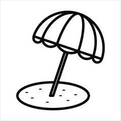 beach umbrella icon vector design template