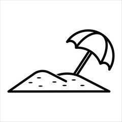 beach umbrella icon vector design template
