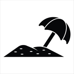 beach umbrella icon vector design template