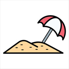 beach umbrella icon vector design template