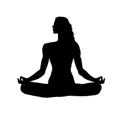 silhouette of a person in yoga position	