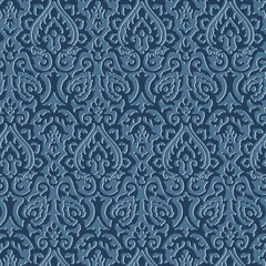 Ethnic islamic lace embossed motif pattern