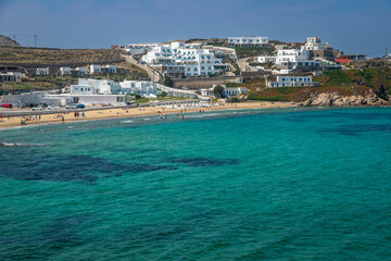 Seascape Exposure of Mykonos, showing the beautiful green water of this magnificent Greek island