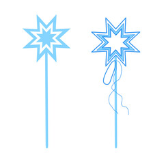 Magic wands in the form of snowflakes illustration 
